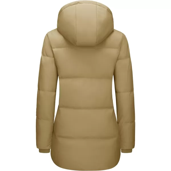 MAGCOMSEN Women's Down Jacket Long Thicken Winter Puffer Jacket Quilted Water-Resistant Wram Hooded Padded Coats