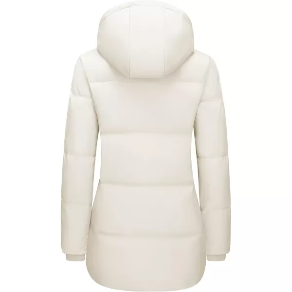 MAGCOMSEN Women's Down Jacket Long Thicken Winter Puffer Jacket Quilted Water-Resistant Wram Hooded Padded Coats