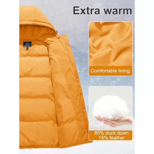 MAGCOMSEN Women's Down Jacket Long Thicken Winter Puffer Jacket Quilted Water-Resistant Wram Hooded Padded Coats