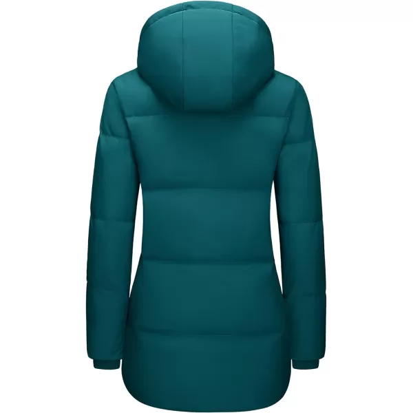 MAGCOMSEN Women's Down Jacket Long Thicken Winter Puffer Jacket Quilted Water-Resistant Wram Hooded Padded Coats