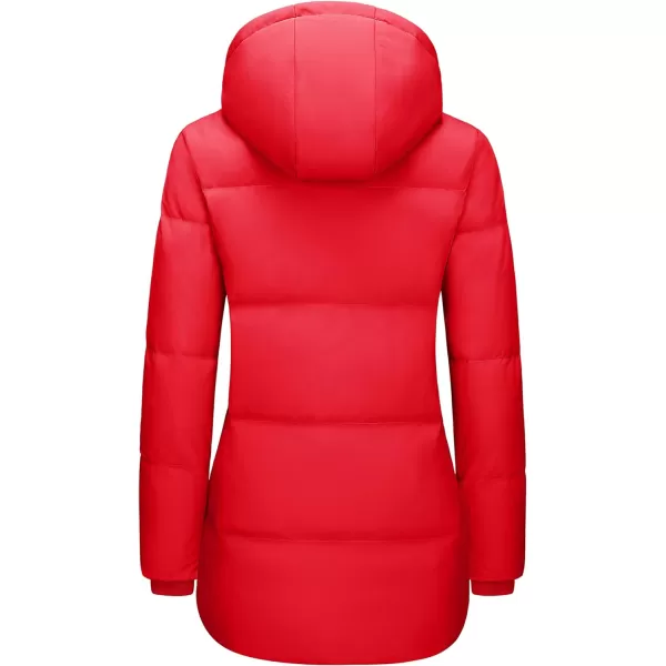 MAGCOMSEN Women's Down Jacket Long Thicken Winter Puffer Jacket Quilted Water-Resistant Wram Hooded Padded Coats