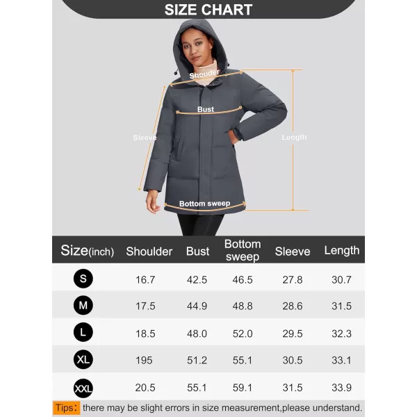 MAGCOMSEN Women's Down Jacket Long Thicken Winter Puffer Jacket Quilted Water-Resistant Wram Hooded Padded Coats