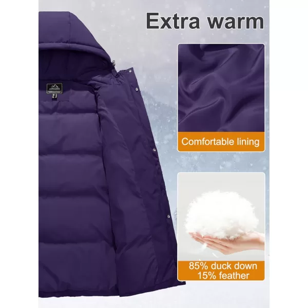 MAGCOMSEN Women's Down Jacket Long Thicken Winter Puffer Jacket Quilted Water-Resistant Wram Hooded Padded Coats