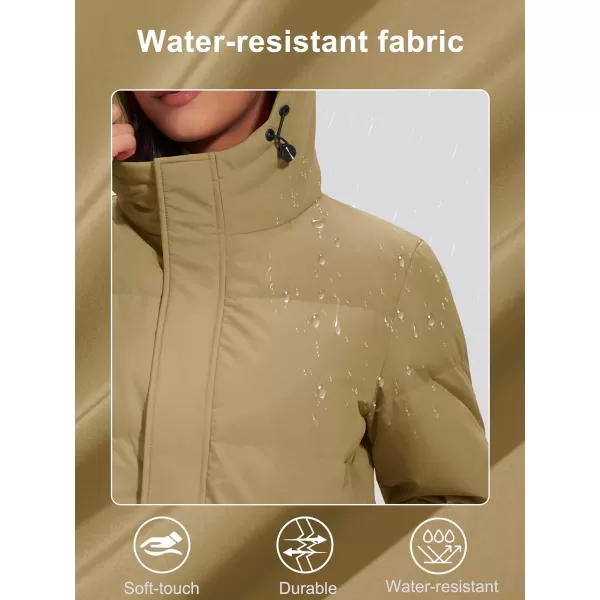 MAGCOMSEN Women's Down Jacket Long Thicken Winter Puffer Jacket Quilted Water-Resistant Wram Hooded Padded Coats