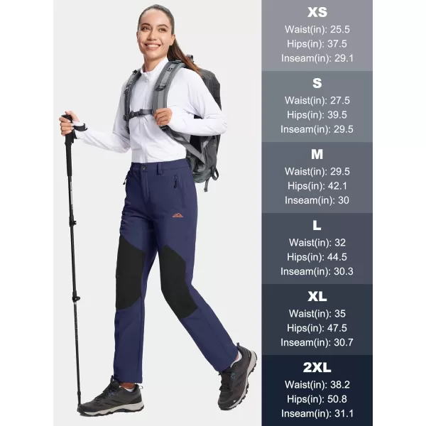 MAGCOMSEN Women's Fleece Lined Hiking Pants Waterproof Insulated Outdoor Snow Ski Pants Winter Hunting Softshell Pants