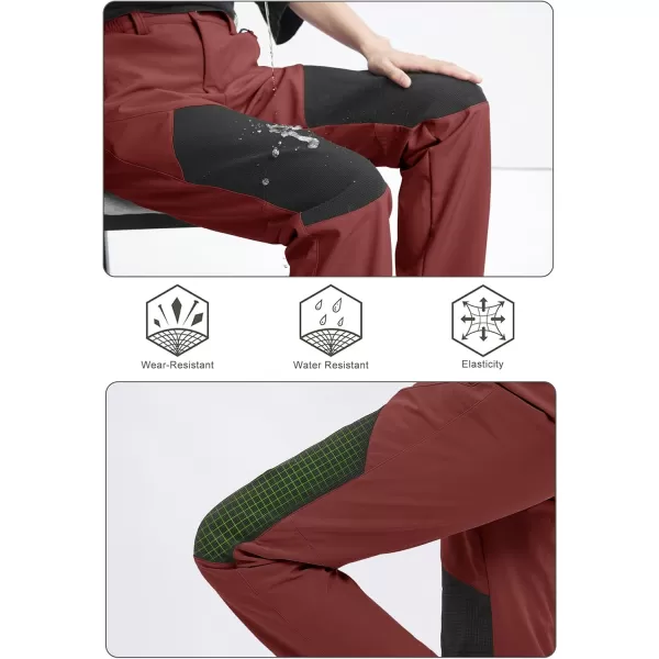 MAGCOMSEN Women's Fleece Lined Hiking Pants Waterproof Insulated Outdoor Snow Ski Pants Winter Hunting Softshell Pants