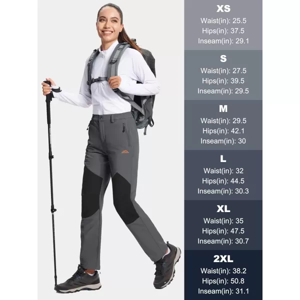 MAGCOMSEN Women's Fleece Lined Hiking Pants Waterproof Insulated Outdoor Snow Ski Pants Winter Hunting Softshell Pants