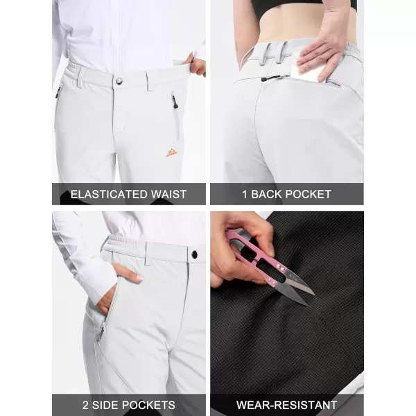 MAGCOMSEN Women's Fleece Lined Hiking Pants Waterproof Insulated Outdoor Snow Ski Pants Winter Hunting Softshell Pants