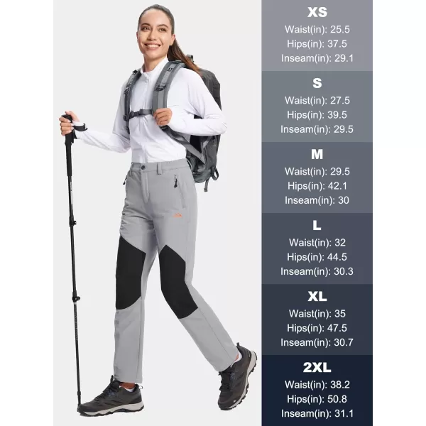 MAGCOMSEN Women's Fleece Lined Hiking Pants Waterproof Insulated Outdoor Snow Ski Pants Winter Hunting Softshell Pants