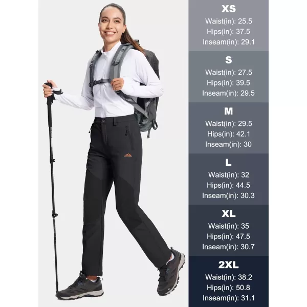 MAGCOMSEN Women's Fleece Lined Hiking Pants Waterproof Insulated Outdoor Snow Ski Pants Winter Hunting Softshell Pants