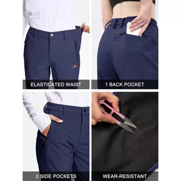 MAGCOMSEN Women's Fleece Lined Hiking Pants Waterproof Insulated Outdoor Snow Ski Pants Winter Hunting Softshell Pants