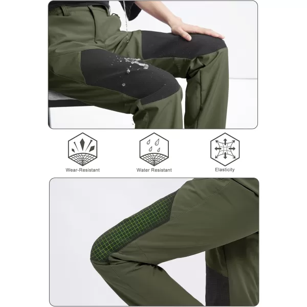 MAGCOMSEN Women's Fleece Lined Hiking Pants Waterproof Insulated Outdoor Snow Ski Pants Winter Hunting Softshell Pants