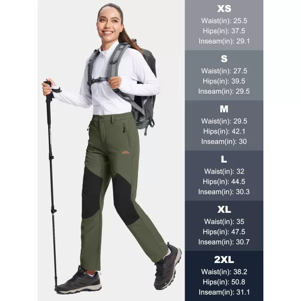 MAGCOMSEN Women's Fleece Lined Hiking Pants Waterproof Insulated Outdoor Snow Ski Pants Winter Hunting Softshell Pants