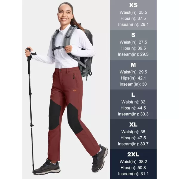MAGCOMSEN Women's Fleece Lined Hiking Pants Waterproof Insulated Outdoor Snow Ski Pants Winter Hunting Softshell Pants