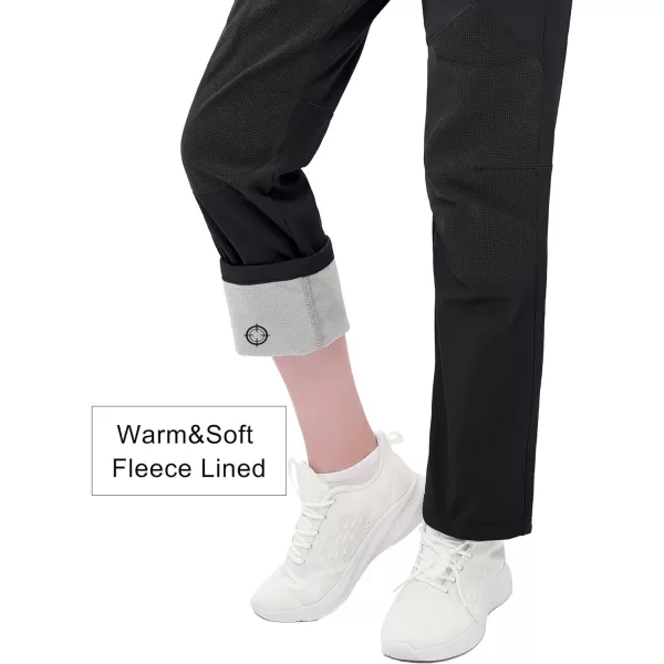 MAGCOMSEN Women's Fleece Lined Hiking Pants Waterproof Insulated Outdoor Snow Ski Pants Winter Hunting Softshell Pants
