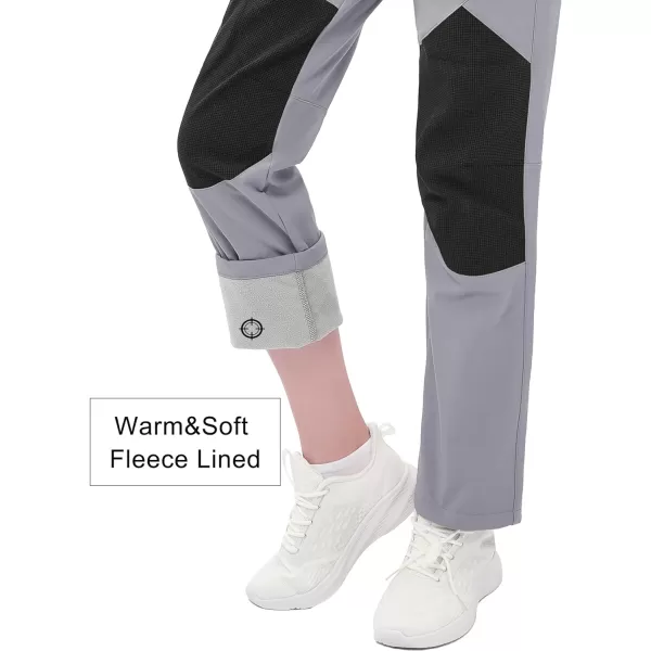 MAGCOMSEN Women's Fleece Lined Hiking Pants Waterproof Insulated Outdoor Snow Ski Pants Winter Hunting Softshell Pants