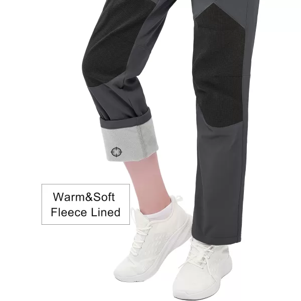 MAGCOMSEN Women's Fleece Lined Hiking Pants Waterproof Insulated Outdoor Snow Ski Pants Winter Hunting Softshell Pants
