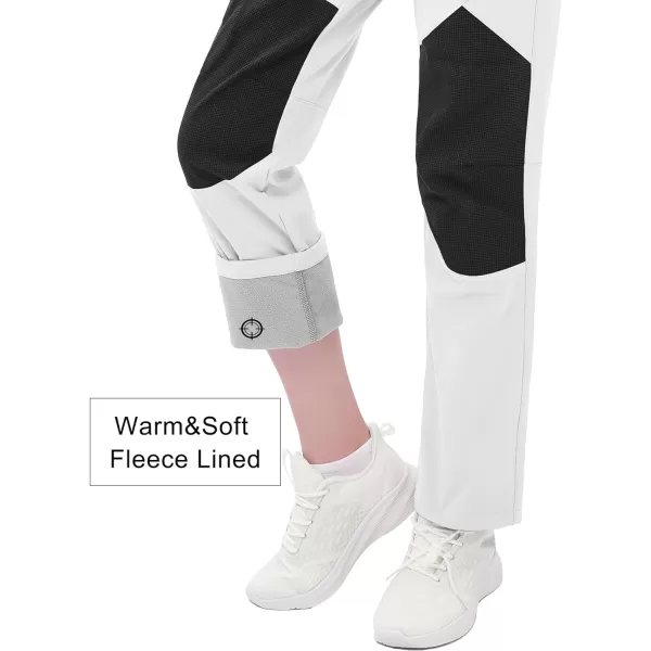 MAGCOMSEN Women's Fleece Lined Hiking Pants Waterproof Insulated Outdoor Snow Ski Pants Winter Hunting Softshell Pants