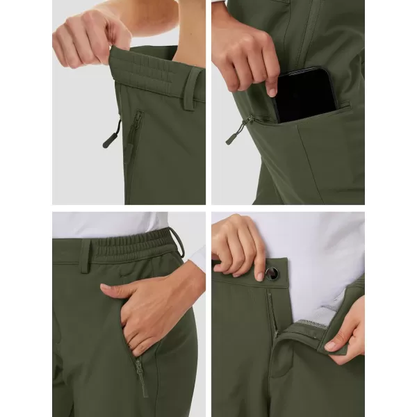 MAGCOMSEN Women's Fleece Lined Winter Hiking Pants Waterproof Insulated Ski Snow Pants Outdoor Hunting Softshell Pants
