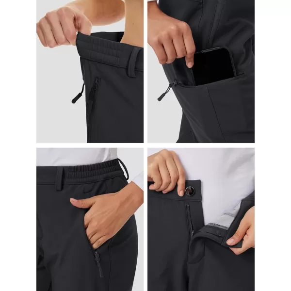 MAGCOMSEN Women's Fleece Lined Winter Hiking Pants Waterproof Insulated Ski Snow Pants Outdoor Hunting Softshell Pants