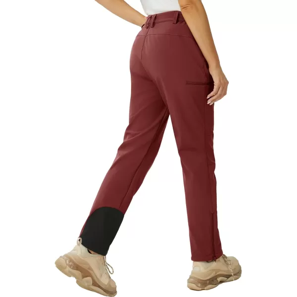 MAGCOMSEN Women's Fleece Lined Winter Hiking Pants Waterproof Insulated Ski Snow Pants Outdoor Hunting Softshell Pants