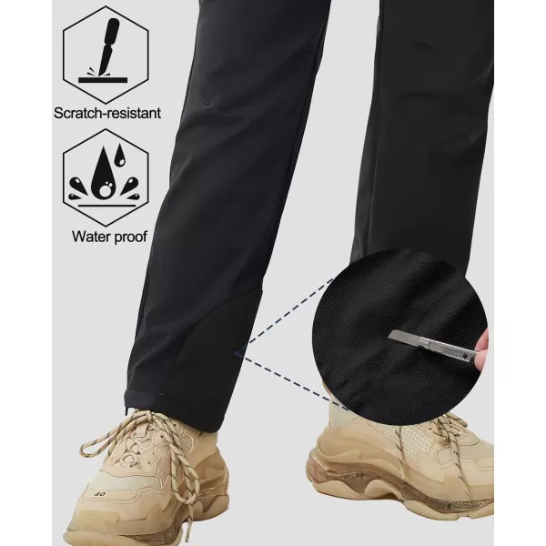 MAGCOMSEN Women's Fleece Lined Winter Hiking Pants Waterproof Insulated Ski Snow Pants Outdoor Hunting Softshell Pants