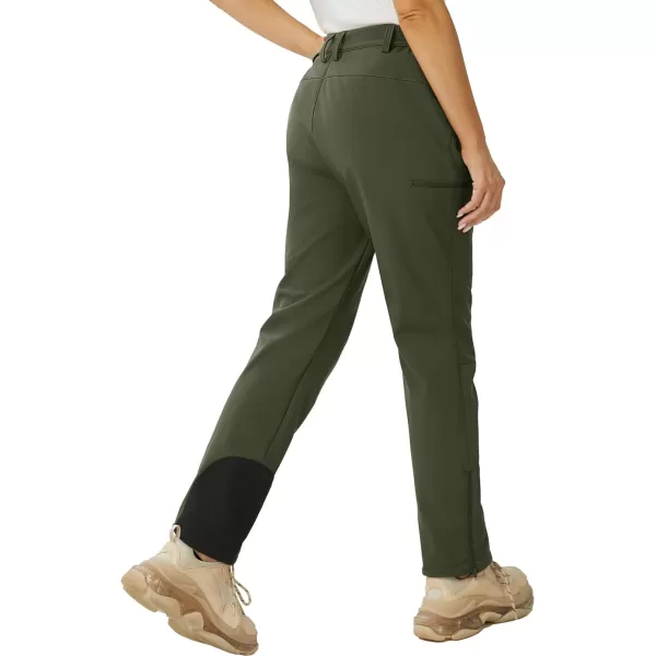 MAGCOMSEN Women's Fleece Lined Winter Hiking Pants Waterproof Insulated Ski Snow Pants Outdoor Hunting Softshell Pants