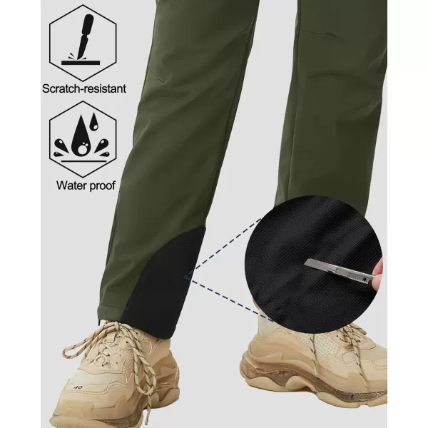 MAGCOMSEN Women's Fleece Lined Winter Hiking Pants Waterproof Insulated Ski Snow Pants Outdoor Hunting Softshell Pants