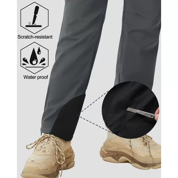 MAGCOMSEN Women's Fleece Lined Winter Hiking Pants Waterproof Insulated Ski Snow Pants Outdoor Hunting Softshell Pants
