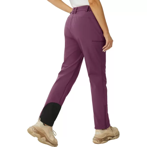 MAGCOMSEN Women's Fleece Lined Winter Hiking Pants Waterproof Insulated Ski Snow Pants Outdoor Hunting Softshell Pants