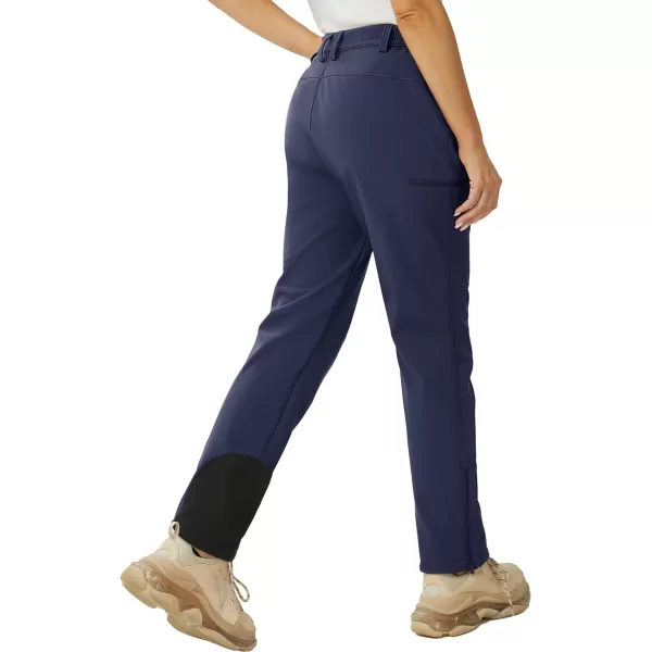 MAGCOMSEN Women's Fleece Lined Winter Hiking Pants Waterproof Insulated Ski Snow Pants Outdoor Hunting Softshell Pants
