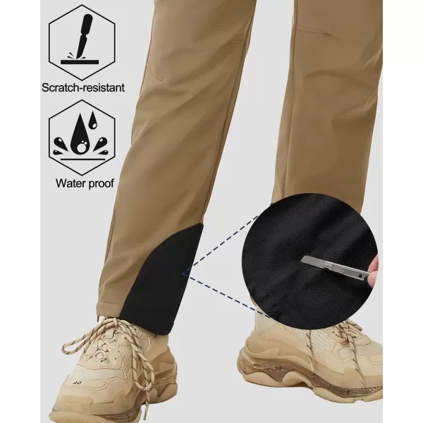 MAGCOMSEN Women's Fleece Lined Winter Hiking Pants Waterproof Insulated Ski Snow Pants Outdoor Hunting Softshell Pants