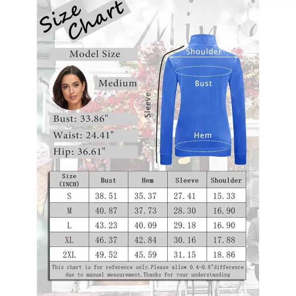 MAGCOMSEN Womens Half Zip Pullover Velour Stand Collar Casual Sweater Long Sleeve Solid Sweatshirts with Pockets
