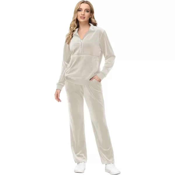 MAGCOMSEN Womens Half Zip Pullover Velour Stand Collar Casual Sweater Long Sleeve Solid Sweatshirts with Pockets