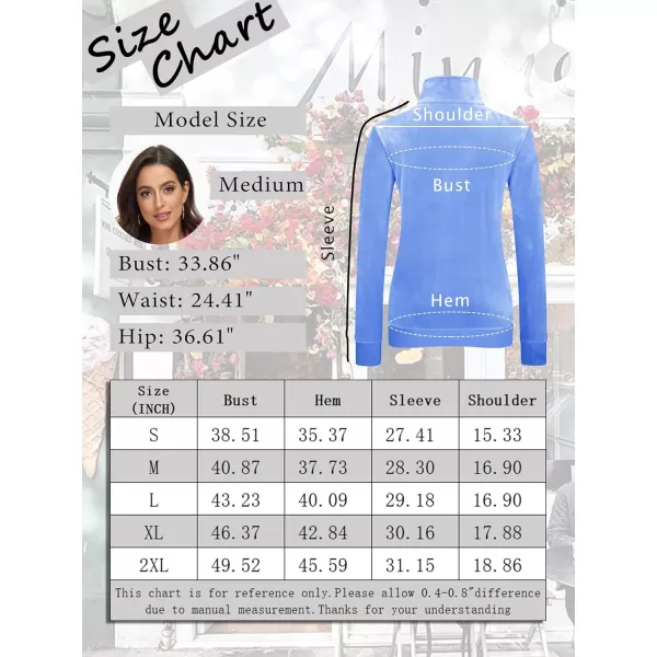 MAGCOMSEN Womens Half Zip Pullover Velour Stand Collar Casual Sweater Long Sleeve Solid Sweatshirts with Pockets