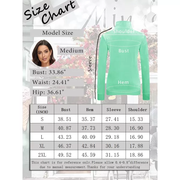 MAGCOMSEN Womens Half Zip Pullover Velour Stand Collar Casual Sweater Long Sleeve Solid Sweatshirts with Pockets