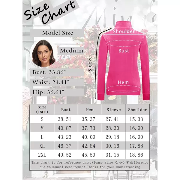 MAGCOMSEN Womens Half Zip Pullover Velour Stand Collar Casual Sweater Long Sleeve Solid Sweatshirts with Pockets