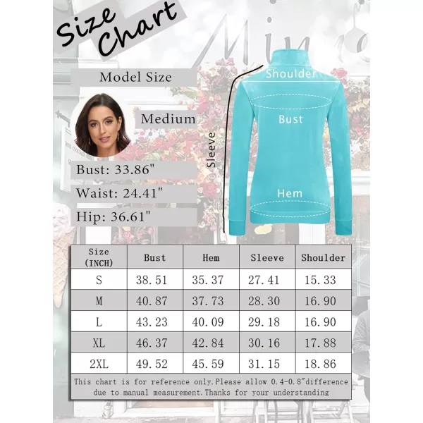 MAGCOMSEN Womens Half Zip Pullover Velour Stand Collar Casual Sweater Long Sleeve Solid Sweatshirts with Pockets