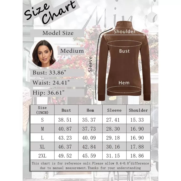MAGCOMSEN Womens Half Zip Pullover Velour Stand Collar Casual Sweater Long Sleeve Solid Sweatshirts with Pockets