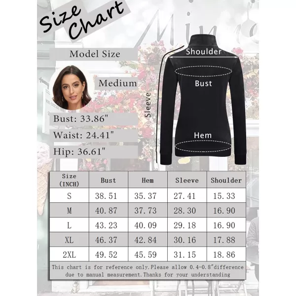 MAGCOMSEN Womens Half Zip Pullover Velour Stand Collar Casual Sweater Long Sleeve Solid Sweatshirts with Pockets