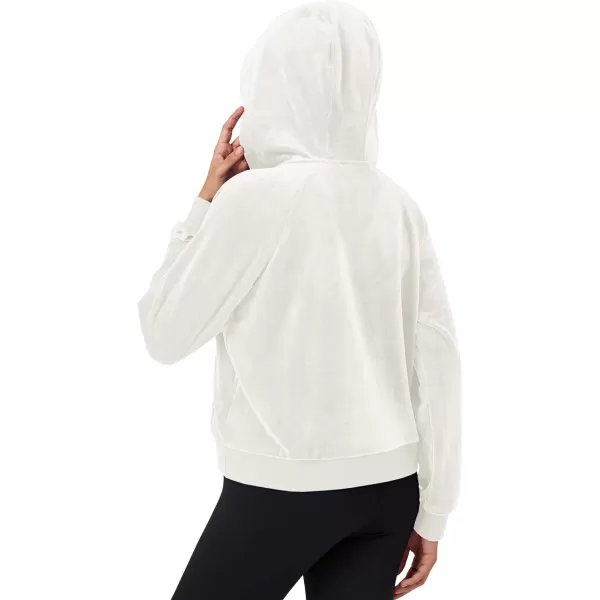 MAGCOMSEN Womens Hoodies Half-Zip Cropped Velour Sweatshirts Long Sleeve Fleece Pullover with Pocket Casual Outfits