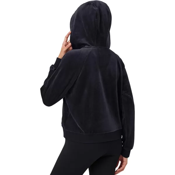 MAGCOMSEN Womens Hoodies Half-Zip Cropped Velour Sweatshirts Long Sleeve Fleece Pullover with Pocket Casual Outfits