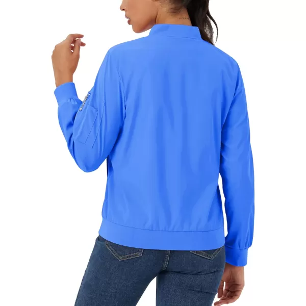 MAGCOMSEN Women's Jacket Lightweight Bomber Jackets 5 Pockets Windbreaker Zip-up Casual Moto Outwear