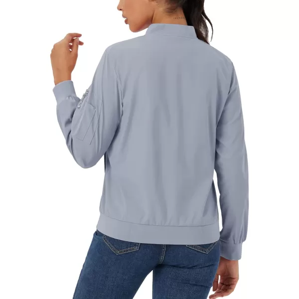 MAGCOMSEN Women's Jacket Lightweight Bomber Jackets 5 Pockets Windbreaker Zip-up Casual Moto Outwear