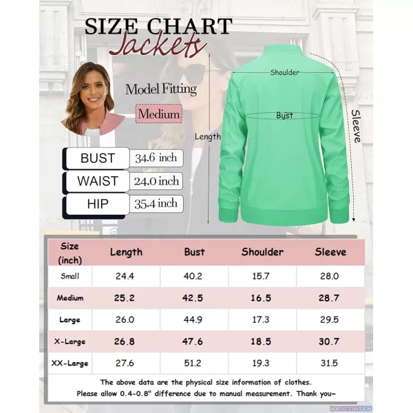 MAGCOMSEN Women's Jacket Lightweight Bomber Jackets 5 Pockets Windbreaker Zip-up Casual Moto Outwear