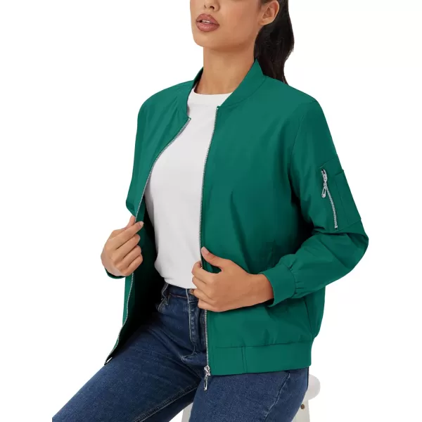 MAGCOMSEN Women's Jacket Lightweight Bomber Jackets 5 Pockets Windbreaker Zip-up Casual Moto Outwear