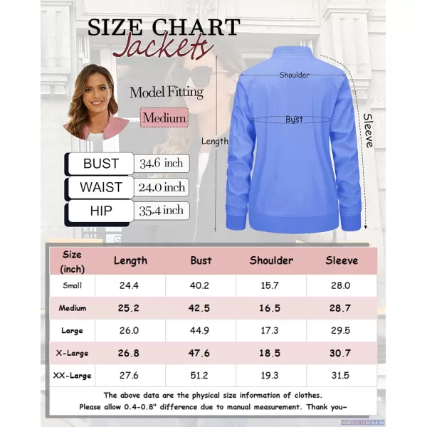 MAGCOMSEN Women's Jacket Lightweight Bomber Jackets 5 Pockets Windbreaker Zip-up Casual Moto Outwear