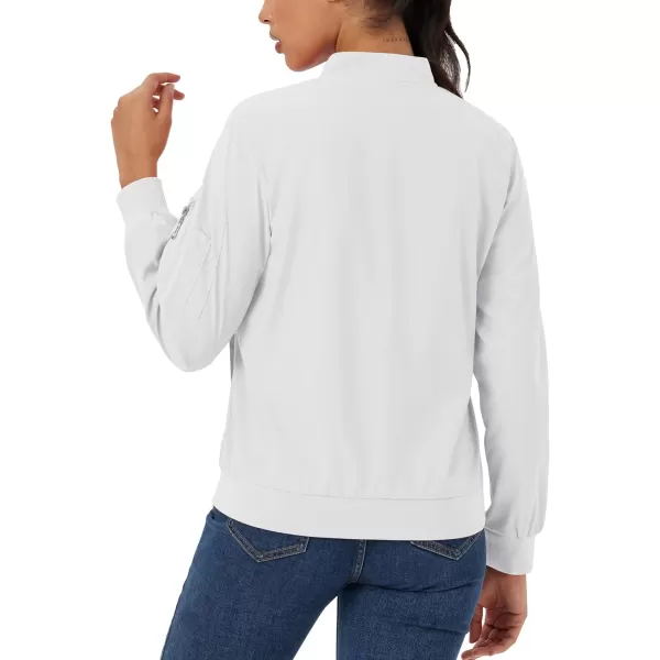 MAGCOMSEN Women's Jacket Lightweight Bomber Jackets 5 Pockets Windbreaker Zip-up Casual Moto Outwear