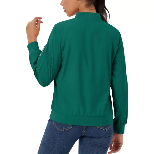 MAGCOMSEN Women's Jacket Lightweight Bomber Jackets 5 Pockets Windbreaker Zip-up Casual Moto Outwear
