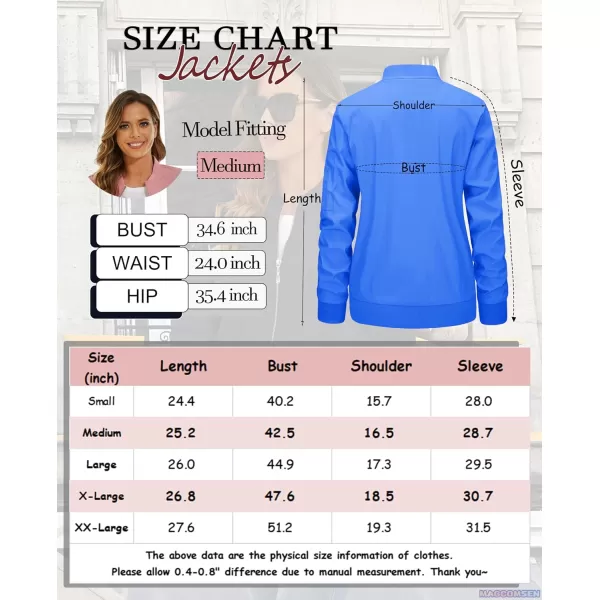 MAGCOMSEN Women's Jacket Lightweight Bomber Jackets 5 Pockets Windbreaker Zip-up Casual Moto Outwear